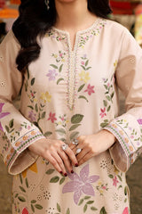 ANEELAS - 3PC DHANAK EMBROIDERED SHIRT COURTRAI DUPATTA - A2010