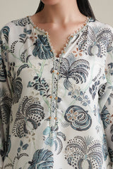 LULUSAR - 3PC PRINTED SILK EMBROIDERED SHIRT CHIFON PRINTED DUPATA