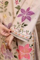 ANEELAS - 3PC DHANAK EMBROIDERED SHIRT COURTRAI DUPATTA - A2010