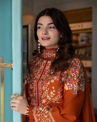 3 Piece Premium Unstitched Lawn Embroidered Suit - A450