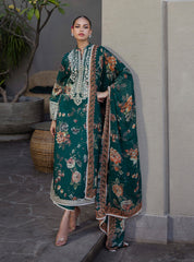 3 Piece Unstitched Lawn Print with Chiffon Dupatta Suit - A320