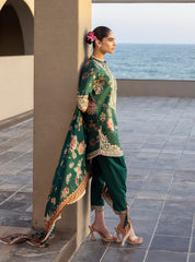 3 Piece Unstitched Lawn Print with Chiffon Dupatta Suit - A320