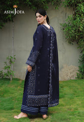 ASIM JOFA - 3PC DHANAK EMBROIDERED CHIKANKARI SHIRT - A2005