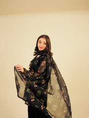 SASHA - 3PC PRINTED CHIFFON SHIRT CHIFFON DUPATTA VISCOSE INNER & TROUSER - A1001