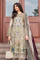 3PC - Maria B Lawn Embroidered Shirt With Digital Printed Monark Duppata A669
