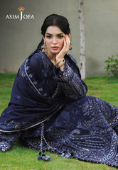 ASIM JOFA - 3PC DHANAK EMBROIDERED CHIKANKARI SHIRT - A2005