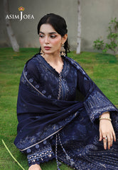ASIM JOFA - 3PC DHANAK EMBROIDERED CHIKANKARI SHIRT - A2005