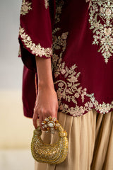 ETHNIC - 2PC SILK EMBROIDERED SHIRT WITH SILK PRINTED TROUSER