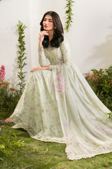 IZNIK-3PC LAWN PRINTED EMB SUIT WITH SILK PRINTED DUPATTA AND TROUSER - A390