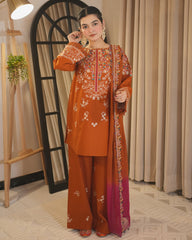 3 Piece Premium Unstitched Lawn Embroidered Suit - A450