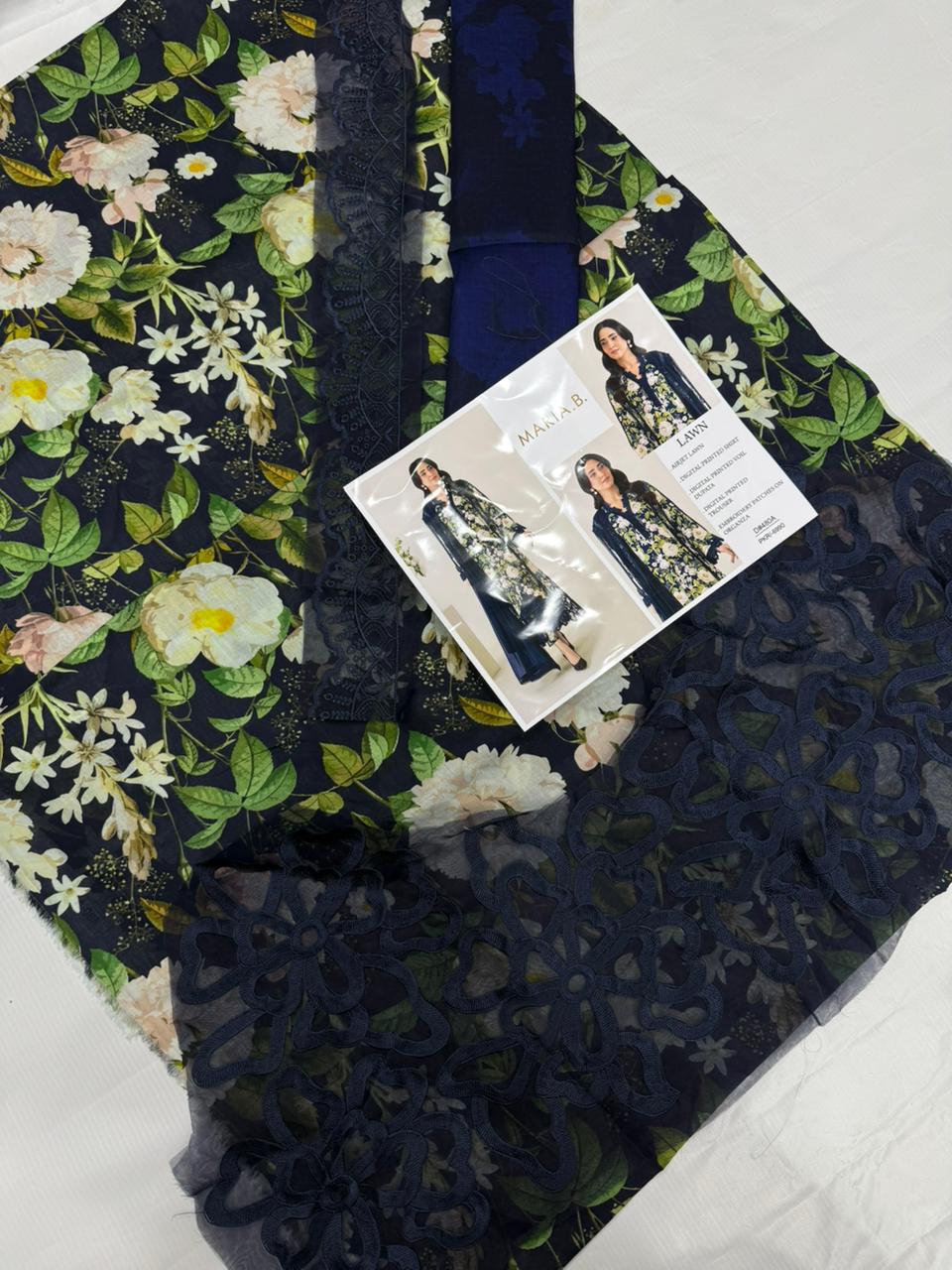 Maria B - 3 Piece Unstitched Lawn Print Suit - A320