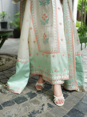 ANEELAS - 3PC SHAMOZ SILK FESTIVE EMBROIDERED ORGANZA DUPATTA - A36