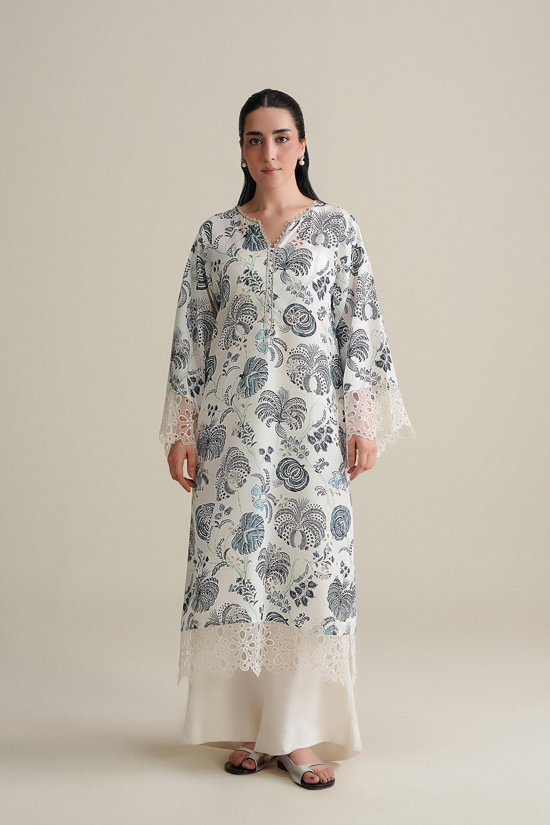 LULUSAR - 3PC PRINTED SILK EMBROIDERED SHIRT CHIFON PRINTED DUPATA