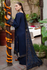 BAREEZE - 3PC DHANAK EMBROIDERED SHIRT WITH DHANAK EMBROIDERED SHAWL