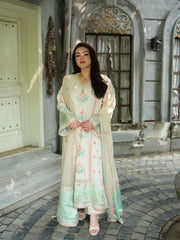 ANEELAS - 3PC SHAMOZ SILK FESTIVE EMBROIDERED ORGANZA DUPATTA - A36