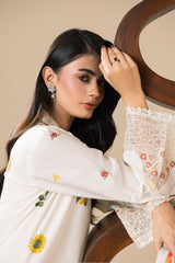 ZEENAT - 3PC PRINTED EMBROIDERED RAW SILK SHIRT PRINTED DUPATTA