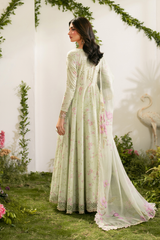 IZNIK-3PC LAWN PRINTED EMB SUIT WITH SILK PRINTED DUPATTA AND TROUSER - A390