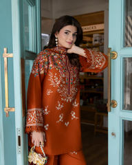 3 Piece Premium Unstitched Lawn Embroidered Suit - A450