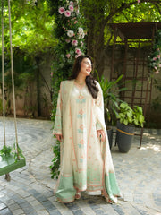 ANEELAS - 3PC SHAMOZ SILK FESTIVE EMBROIDERED ORGANZA DUPATTA - A36