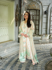 ANEELAS - 3PC SHAMOZ SILK FESTIVE EMBROIDERED ORGANZA DUPATTA - A36