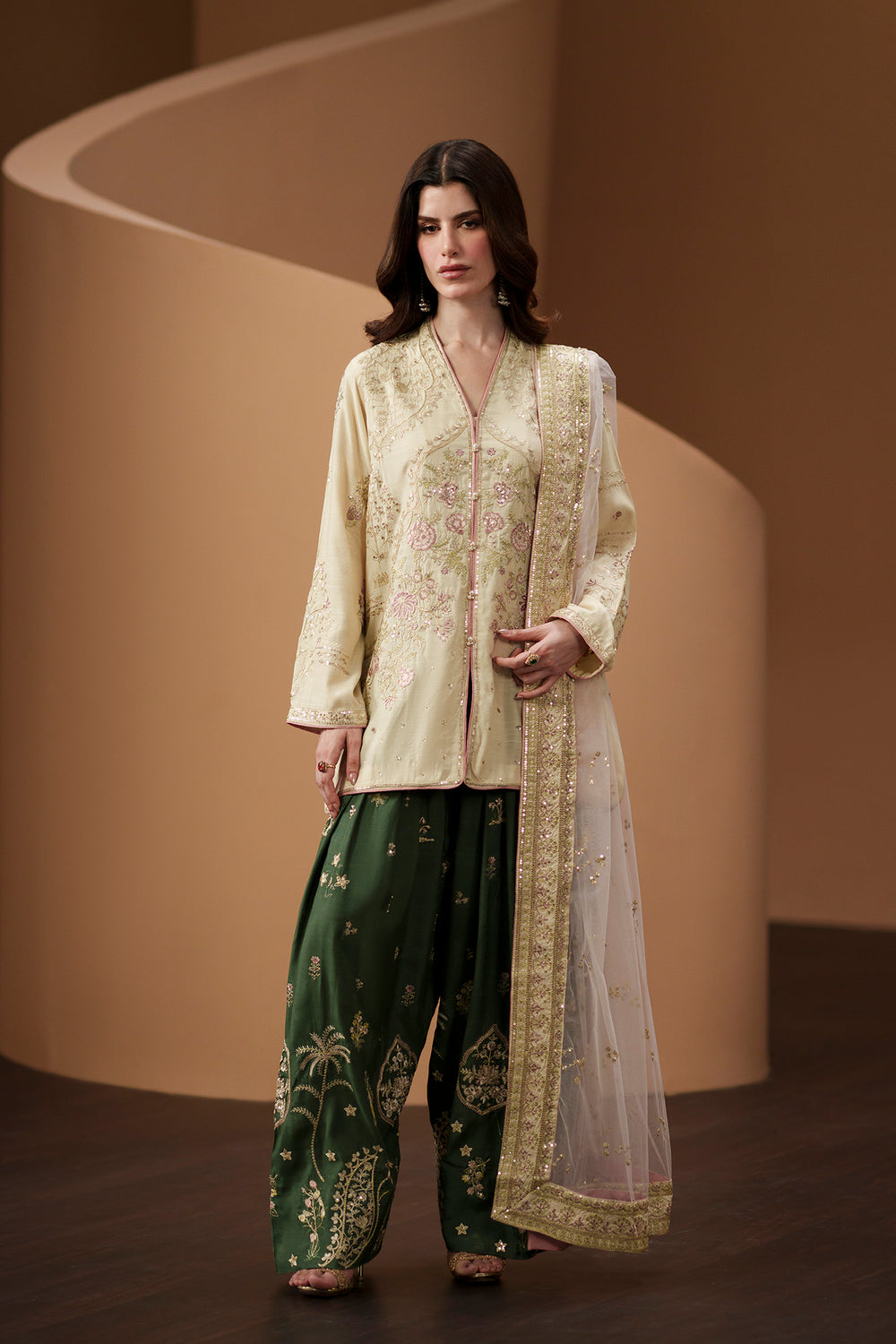 Ethnic  3PC WEDDING COLLECTION EMBROIDERED SUIT