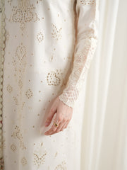 ZAIB-3PC LAWN CHIKAN EMBROIDERED SHIRT WITH SILK PRINTED DUPATTA AND TROUSER - A912