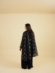 SASHA - 3PC PRINTED CHIFFON SHIRT CHIFFON DUPATTA  VISCOSE INNER & TROUSER - A1001