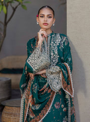 3 Piece Unstitched Lawn Print with Chiffon Dupatta Suit - A320