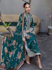 3 Piece Unstitched Lawn Print with Chiffon Dupatta Suit - A320