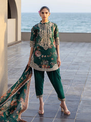 3 Piece Unstitched Lawn Print with Chiffon Dupatta Suit - A320