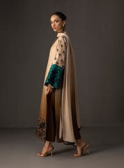 3 Piece Unstitched Embroidered and Printed SIlk Suit 229