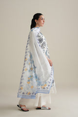 LULUSAR - 3PC PRINTED SILK EMBROIDERED SHIRT CHIFON PRINTED DUPATA