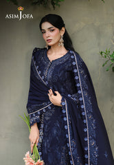ASIM JOFA - 3PC DHANAK EMBROIDERED CHIKANKARI SHIRT - A2005