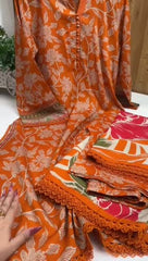 ANEELAS-3PC LAWN DIGITAL PRINTED SHIRT WITH CHIFON PRINTED DUPATTA AND PRINTED TROUSER - A303