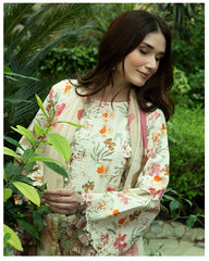 Crimson - 3Pc Unstitched Digital Print & Lawn Embroidered Suit - A304