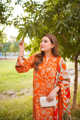 ANEELAS-3PC LAWN DIGITAL PRINTED SHIRT WITH CHIFON PRINTED DUPATTA AND PRINTED TROUSER - A303