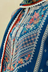 3 Piece Embroidered dhanak Shirt and Trouser with Printed Poly Lawn Dupatta ZS50-3