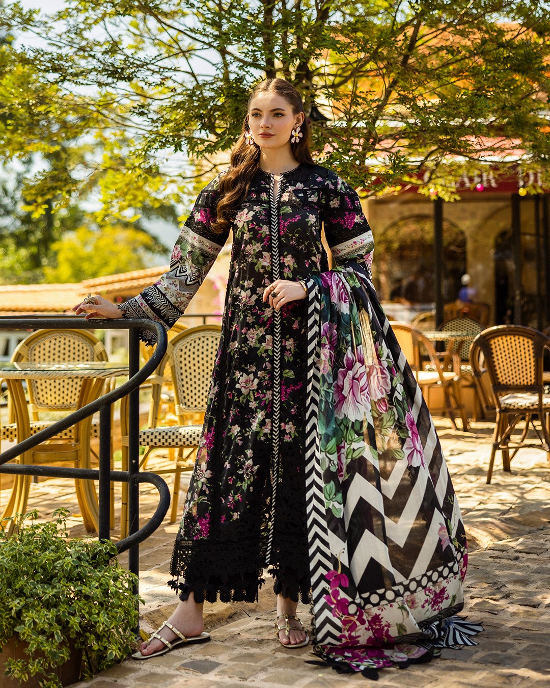ELAF - 3 Piece Unstitched Lawn Embroidered & Printed Suit - A05