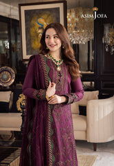 Asim Jofa Dhanak 3PC Embroidered With Dhanak Embroidered Dupatta 668