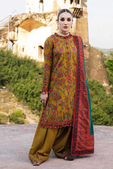 3 Piece Embroidered Dhanak Shirt With Wool Shawl MB 550