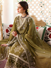 3 Piece - Unstitched Fully Embroidered Lawn Fabric MR-590